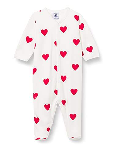 Petit Bateau Niemowlęta - dziewczynka A00BT01 koszula nocna, Marshmallow/Terkuit, 12 MOIS