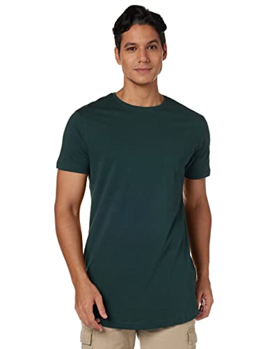 Urban Classics Męski T-Shirt Shaped Long Tee jednokolorowy, długi krój, męska koszula, dostępna w wielu różnych kolorach, rozmiary XS- 5XL, zielony butelkowy, XXL