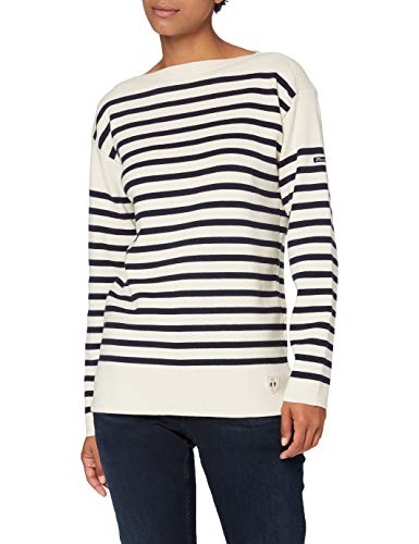 Armor Lux Damska koszulka Marinière Ml Brest, Natur/Rich Navy, S