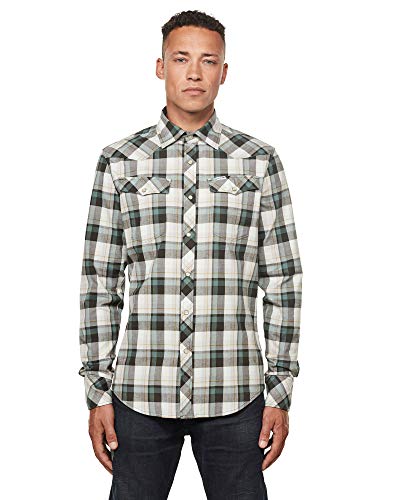 G-STAR RAW Koszula męska 3301 Slim, Wielokolorowy (Jungle Jacob Check D17502-c417-b775), S