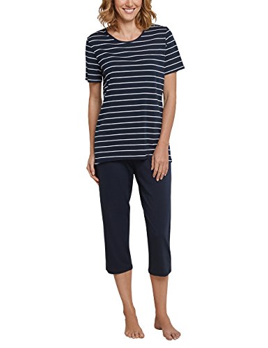 Schiesser Damskie Spodnie Piżamy, Niebieski, Rozmiar L