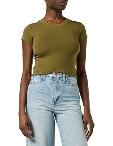 Urban Classics Damska koszulka ze stretchem Jersey Cropped Tee, top damski dostępny w wielu wariantach kolorystycznych, rozmiary XS - 5XL, Summerolive, S