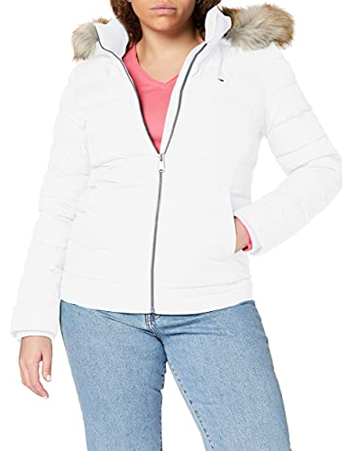 Tommy Jeans Damska kurtka puchowa Tjw Basic z kapturem, biały, XS