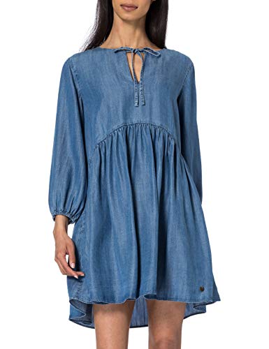 Superdry Damska sukienka tenisowa Ls Tencel, Mid Wash, M
