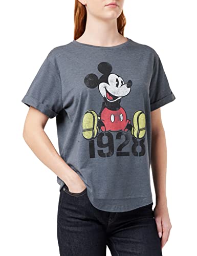Disney Damska koszulka z rokiem Myszki Miki, Ciemny wrzos, 12 UK, Ciemny wrzos, 38