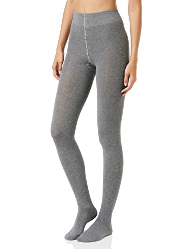 ESPRIT Kobiety Rajstopy Cotton Feeling W TI Bawełna grube jednokolorowe 1 Para, Szary (Light Grey Melange 3390), L (40-42)