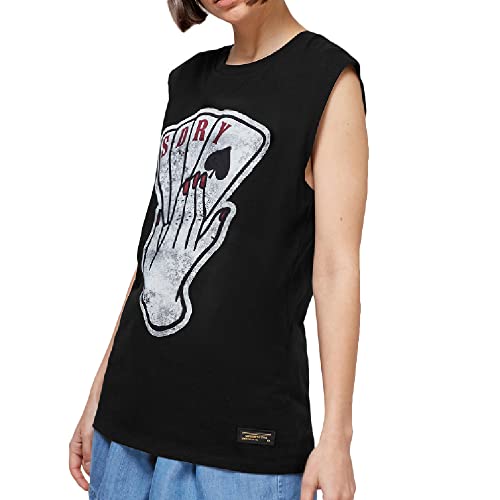 Superdry Kamizelka damska z logo wojskowe, czarny, M