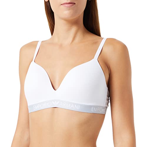 Emporio Armani Damski biustonosz push-up z bawełny, biały, 70C