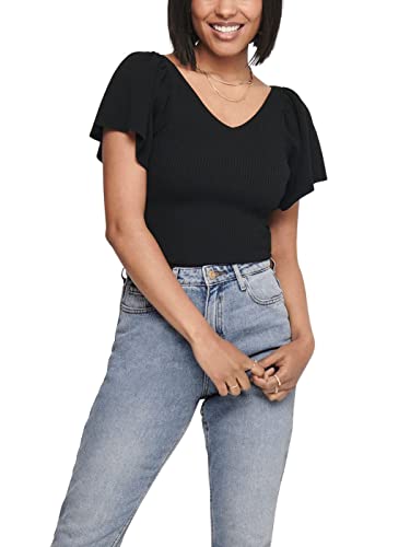 ONLY Damski top z tyłu, czarny, S