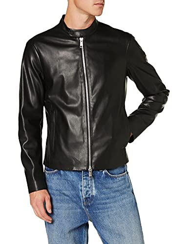 Armani Exchange Męska kurtka bomberka Eco-Leather, czarny, XS