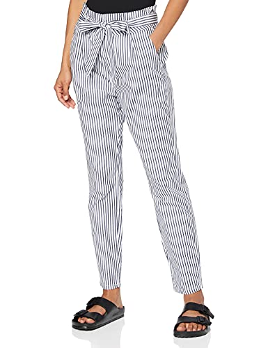 VERO MODA Spodnie damskie, długość do kostek, wysoki stan, luźny krój, miękka, Snow White, 30-L