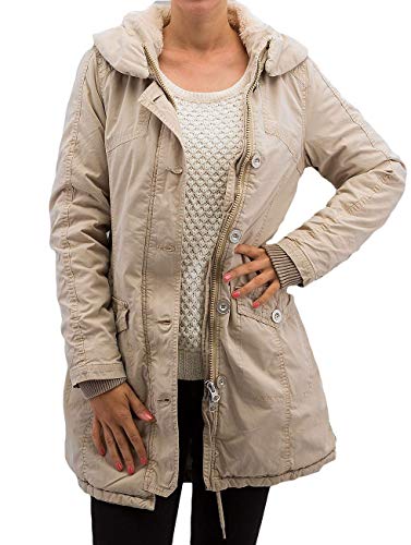 Urban Classics Ladies Garment Washed Long Parka Kurtka Kobiety , Kość słoniowa (Sand 208) , XS