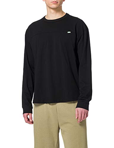 Urban Classics Męska koszulka z długim rękawem z bawełny organicznej, z długim rękawem, krótka, zakrzywiona, oversize, dla mężczyzn w 2 kolorach, rozmiary S - 5XL, czarny, 4XL