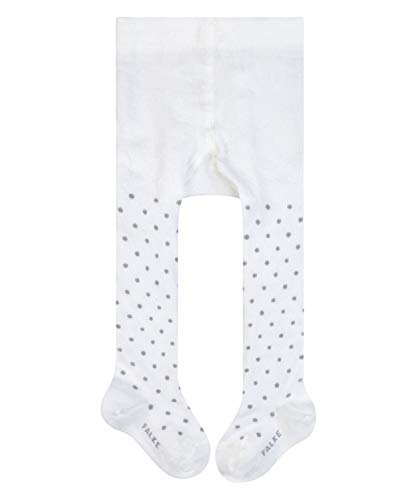 FALKE Rajstopy Little Dot bawełna niemowlęce szare niebieskie wiele innych kolorów rajstopy niemowlęce cienkie z wzorem kolorowe z kropkami 1 sztuka, biały (Off-white 2040), 74/80 cm