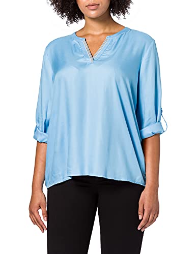 TOM TAILOR Damski Bluzka z rozcięciem na dekolcie 1023985, 15592 - Clear Light Blue, 40