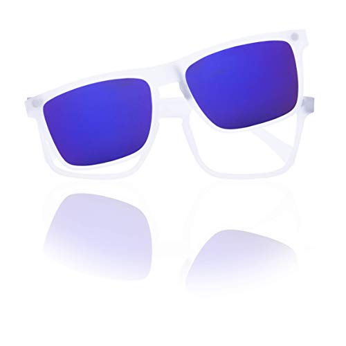 Foreyever Unisex Kids Clip On okulary przeciwsłoneczne dla dzieci, Crystal, 42