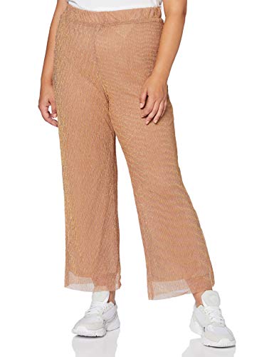 ONLY Carmakoma Damskie spodnie Caruma Palazzo, Szczegóły: z brokatem Misty Rose, L