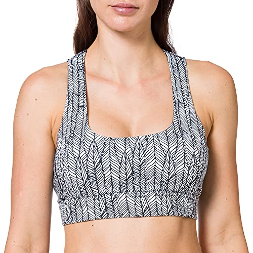 Intimuse Damski sportowy top do jogi z wyściółką, szary (szary melanż 026), 40 (rozmiar producenta: L)