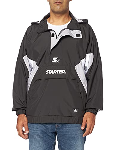 STARTER BLACK LABEL Męska kurtka startowa, wiatrówka, czarny/srebrno-szary/biały, S