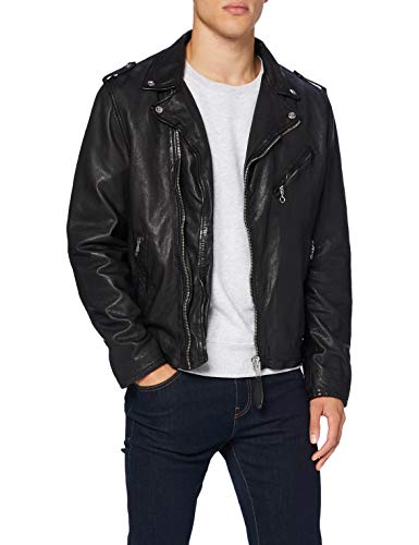 Schott NYC Męska kurtka skórzana, czarny, XL
