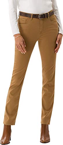 BRAX Damskie spodnie Carola z pięcioma kieszeniami, satyna bawełniana, koniak, 36W / 30L