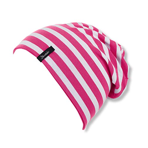 Sterntaler Dziewczęca dwustronna czapka beanie, magenta, 47