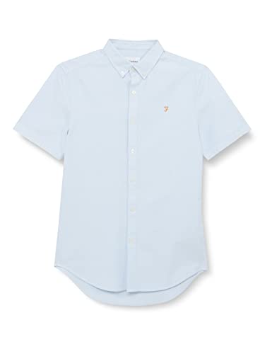 Farah Vintage męska koszula Brewer Slim Fit Casual, Błękitny, XS