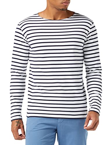 Armor Lux Męski t-shirt Marinière Houat, wielokolorowy (400 biały/granatowy 400/biały/statek)., M