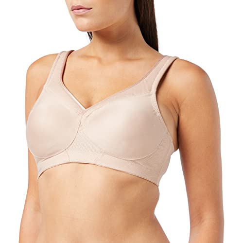 Glamorise Damski biustonosz z pełnymi miseczkami Full Figure MagicLift bezszwowy biustonosz sportowy #1006, cielisty (Haut), 80G