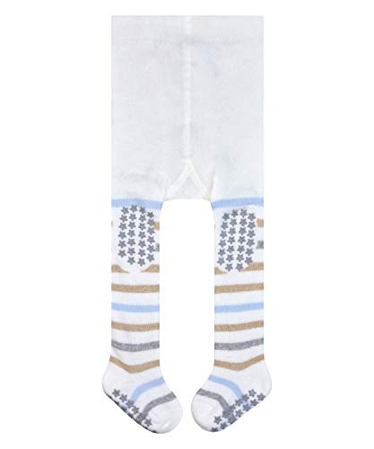 FALKE Uniseks - niemowlęta Rajstopy Multi Stripe , Bawełna, 1 Para, Biały (Off-White 2040); 80-92 (12-18 miesiące)