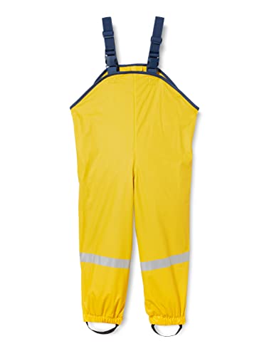 Playshoes Unisex dziecięce spodnie przeciwdeszczowe, wiatro- i wodoodporne spodnie marynarskie, żółty, 74