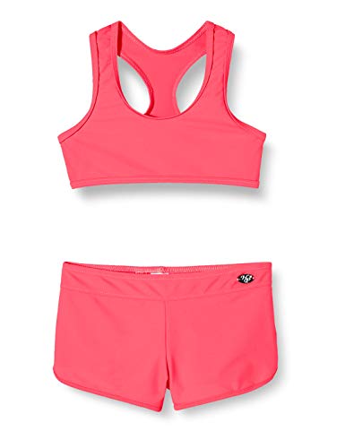 Haute Pression Dziewczęcy dwuczęściowy kostium kąpielowy, Rose Fluo, 8 Lata