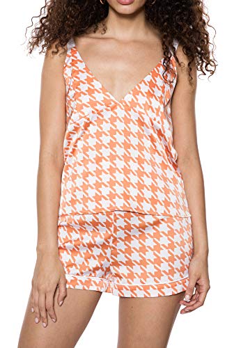 IVYREVEL Damska bluzka D Shoulder Top, Mehrfarbig (Orange Pepita Print 341), 32 PL