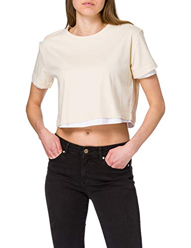 Urban Classics Damska koszulka damska Full Double Layered Tee T-Shirt, Whitesand/White, L