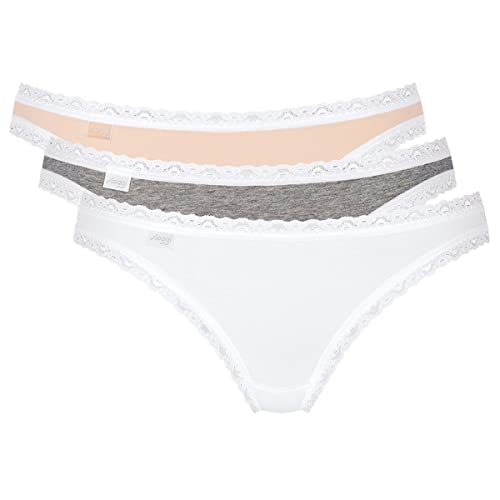 Sloggi Damskie stringi (3 sztuki), biały/szary/różowy, 38 PL