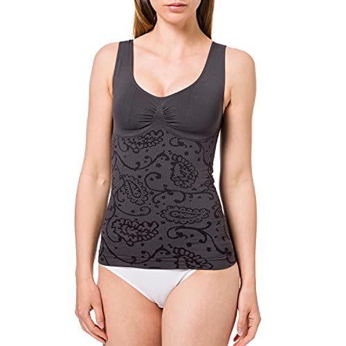 belly cloud Damski top modelujący figurę Paisley, szary (antracyt 004), M