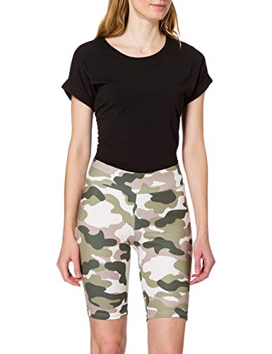 Urban Classics Damskie spodnie kolarskie z wysokim stanem, Camo Tech Cycle Shorts, długie do kolan, legginsy dla kobiet dostępne w wielu kolorach, rozmiary XS - 5XL, Duskrose Camo, M