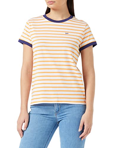 Lee Damska koszulka w paski, Żółty (Radiant Yellow Lg), XS