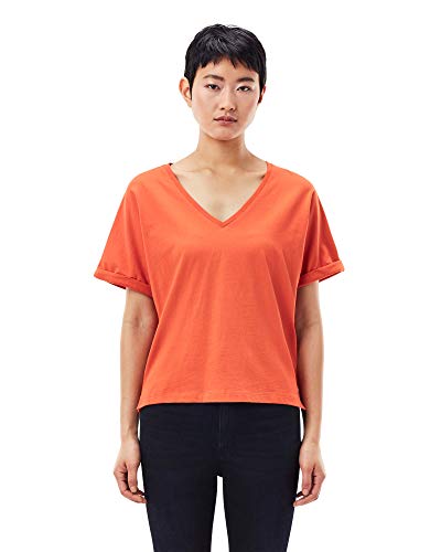 G-STAR RAW Joosa T-shirt damski z dekoltem w serek G-STAR RAW Joosa dekolt w serek, Acid Orange B771-b214, XXS