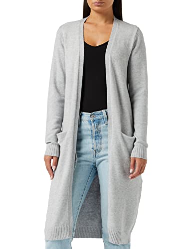 Vila Kobiety Viril L/S Long Knit Cardigan-noos Kardigan, Szary, L