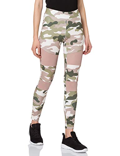 Urban Classics Damskie legginsy Camo Tech Mesh Legginsy, spodnie sportowe dla kobiet o wyglądzie kamuflażu, dostępne w wielu wariantach kolorystycznych, rozmiary XS - 5XL, Duskrose Camo, 4XL