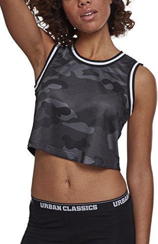 Urban Classics Damski top z siateczki Cropped, wielokolorowy (Darkcamo/Black/White 01305), XL