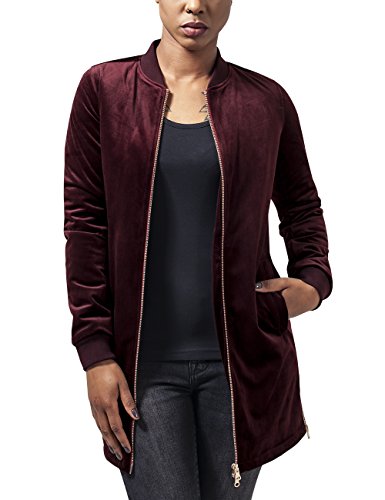 Urban Classics Damska kurtka z długim aksamitem, burgundowy, XS