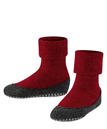 FALKE Uniseks - dzieci Kapcie Cosyshoe K HP Wełna Merynosa z wypustkami na podeszwie 1 Para, Czerwony (Fire 8150), 35-36 (9-10 lata)