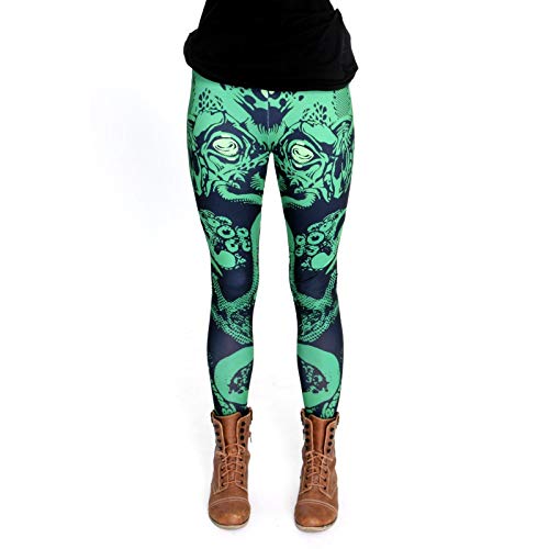 cosey Damskie kolorowe legginsy na Halloween z nadrukiem, Cthulhu Monster, jeden rozmiar