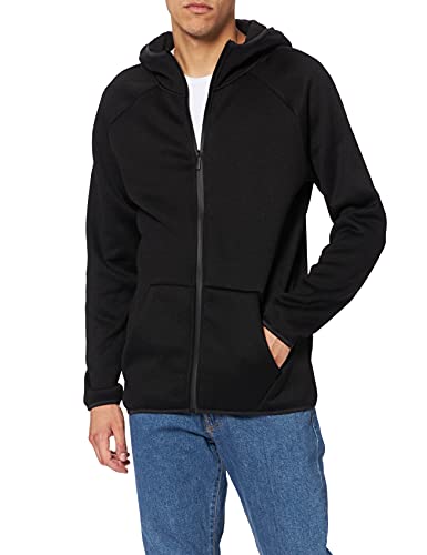 Urban Classics Męska kurtka z kapturem Knit Fleece Zip Hoody bluza, Black (Black 0007), M