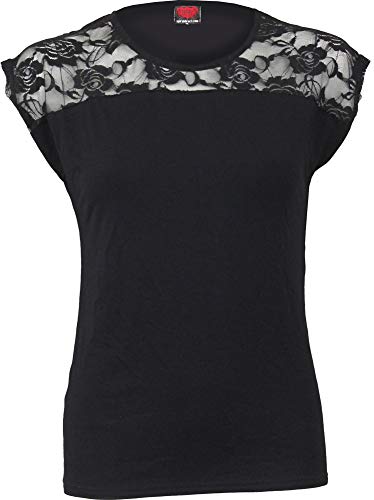 Spiral Direct Damska kamizelka z koronką w stylu miejskim, Czarny (czarny 001), S