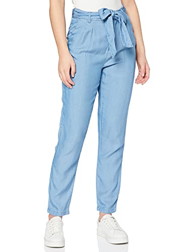 VERO MODA Damskie spodnie z wysokim stanem pas do zawijania, jasnoniebieski (light blue denim), XS