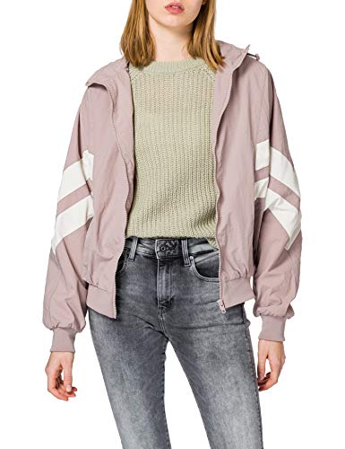 Urban Classics Damska kurtka Crinkle Batwing Track Jacket, kurtka treningowa dla kobiet z rękawami nietoperza, dostępna w wielu kolorach, rozmiary XS-5XL, Duskrose/Whitesand, XS