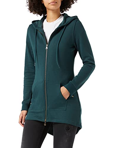 Urban Classics Damska bluza, kurtka, bluza z kapturem, z zamkiem błyskawicznym, dostępna w ponad 10 kolorach, rozmiar XS do 5XL, zielony (Bottle Green 02245), XS
